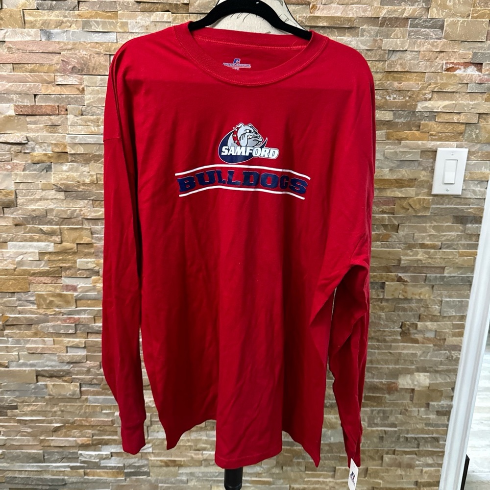 Samford University Bulldogs Long Sleeve T Shirt Men Russell Athletic